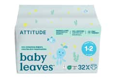 ATTITUDE Baby Leaves Diapers, Mini (size 1 - 2)